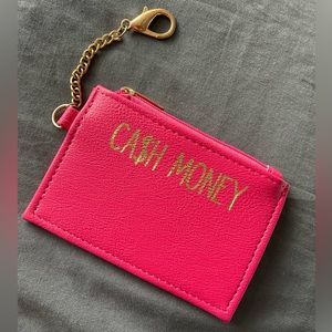 Magenta keychain iD/card & money holder
